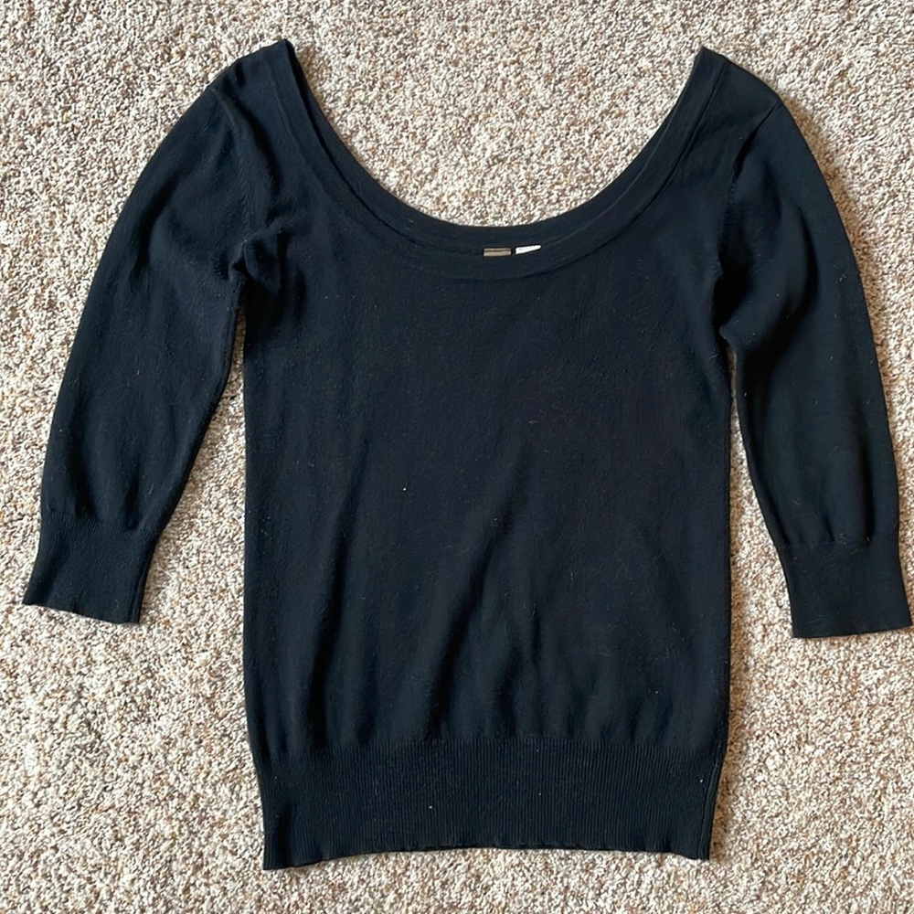 Off the shoulder black BP sweater